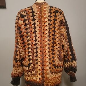 Elegant Autumn Tones Crochet Cardigan